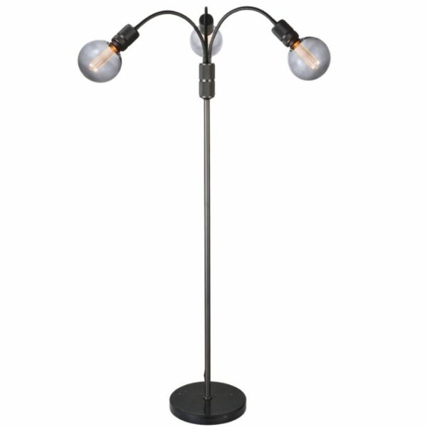 Černá kovová stojací lampa Halo Design