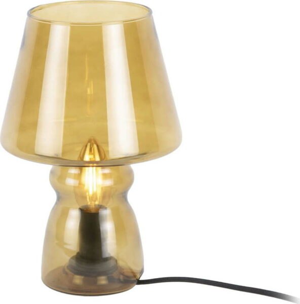 Hořčicově žlutá skleněná stolní lampa Leitmotiv