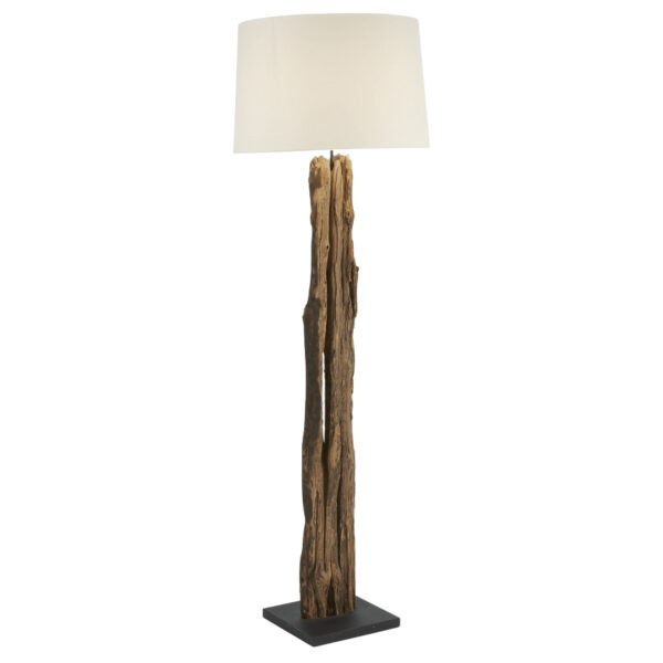 Bílá vavlněná stojací lampa Kave Home Powell