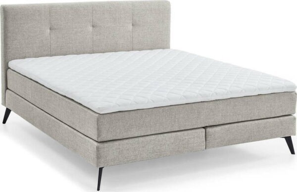 Světle šedá boxspring postel 160x200 cm